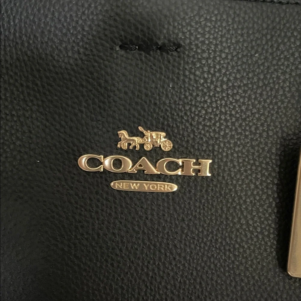 Coach Black Pebbled Leather Tote - Picture 2 of 6